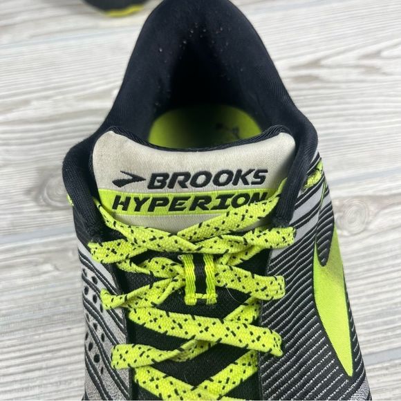 Brooks Hyperion Black Lime Running Shoe Athletic Sneaker Womens 9 - Picture 8 of 9